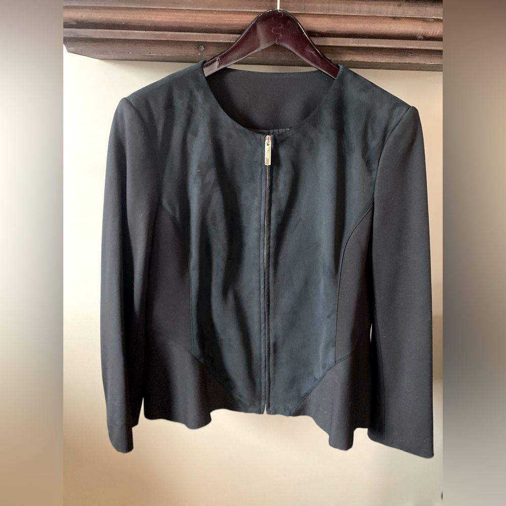 DKNY Black Faux Suede Jacket Ladies Sz 14